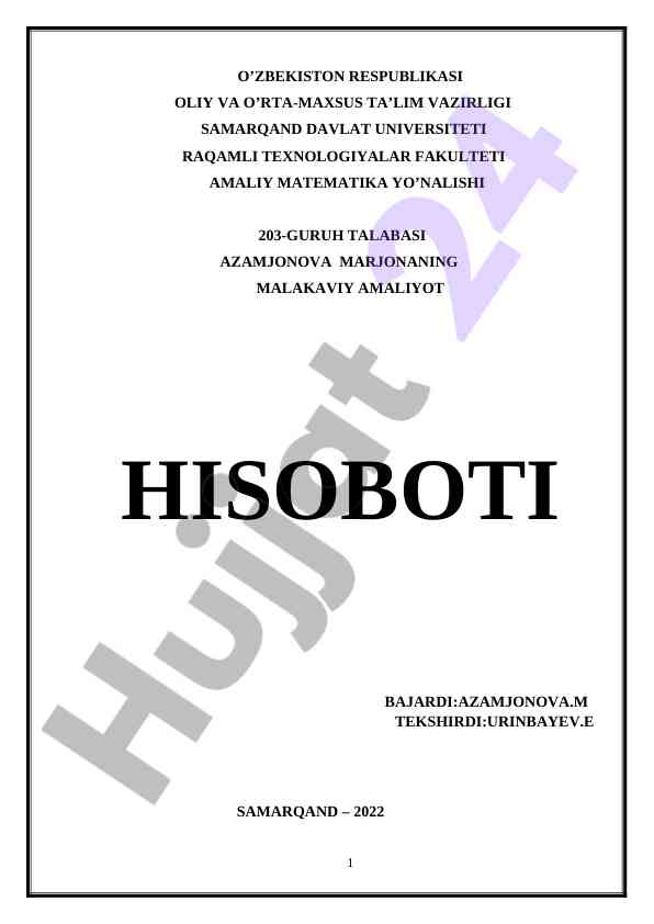 Matematik modellashtirish jarayonlari va usullari