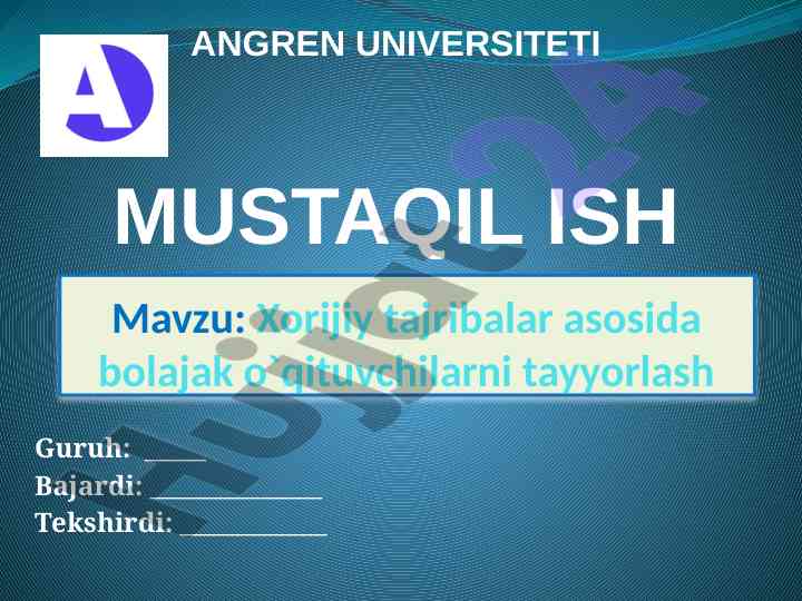 Xorijiy tajribalar asosida o'qituvchilarni tayyorlash