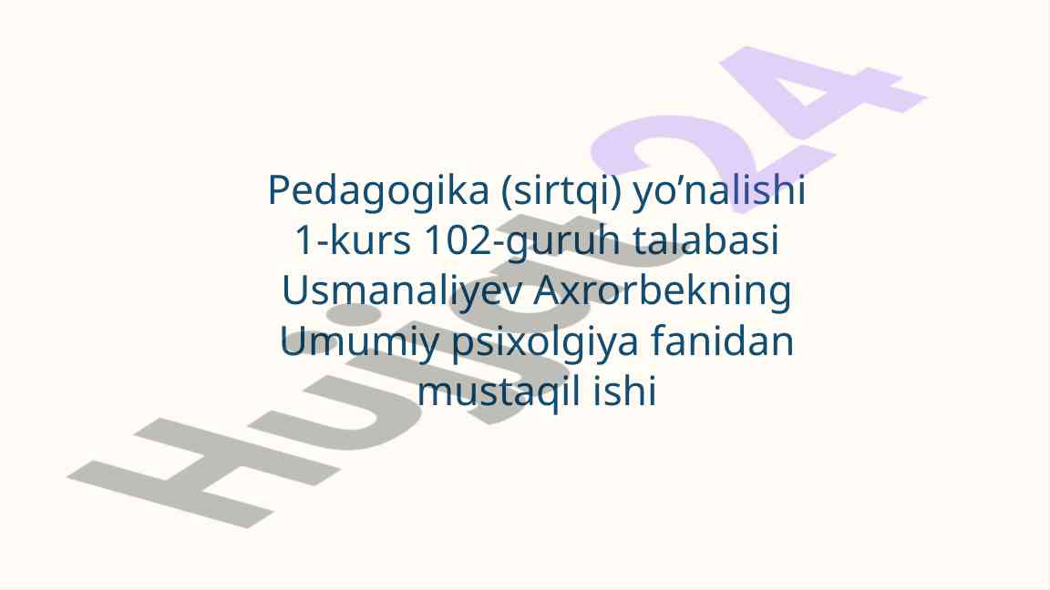 Osminlik davrida psixik rivojlanish xususiyatlari