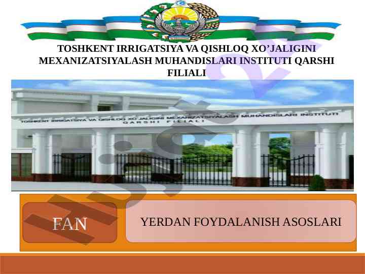 Yerlarni muhofaza qilish asoslari va qonunchilik