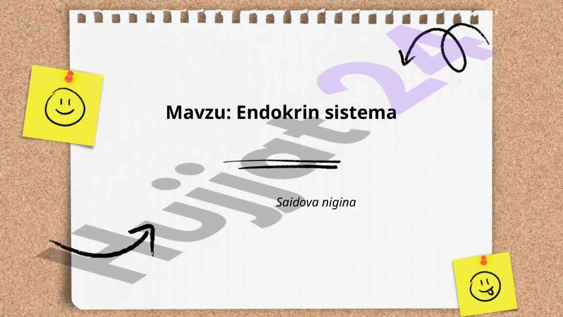 Endokrin sistema: gipotalamus va gipofiz bezi