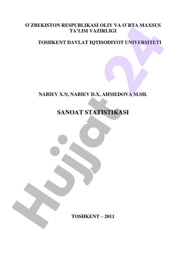 Sanоat statistikasi o‘quv qo‘llanmasi