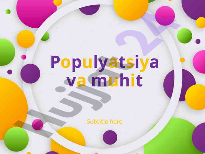 Populyatsiya va muhit