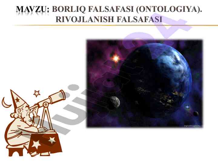 Borliq tushunchasi va uning mohiyati ontologiya