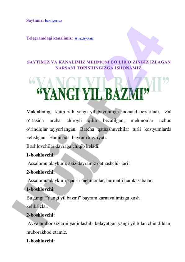 Yangi yil bayrami taqdimoti