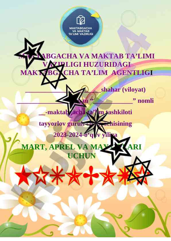 Maktabgacha ta’lim tashkilotlari hisoboti