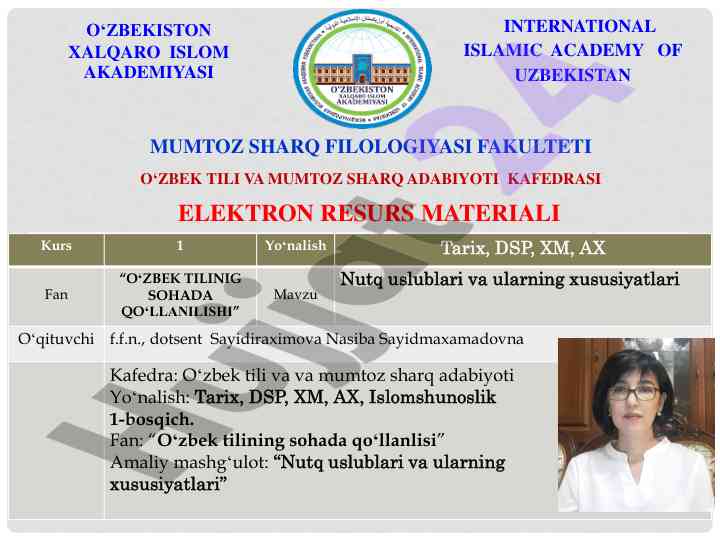 Nutq uslublari va ularning xususiyatlari