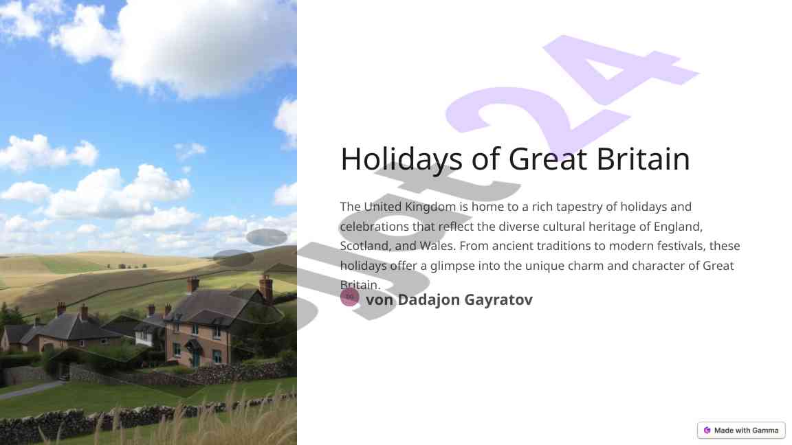 Holidays and celebrations in great britain