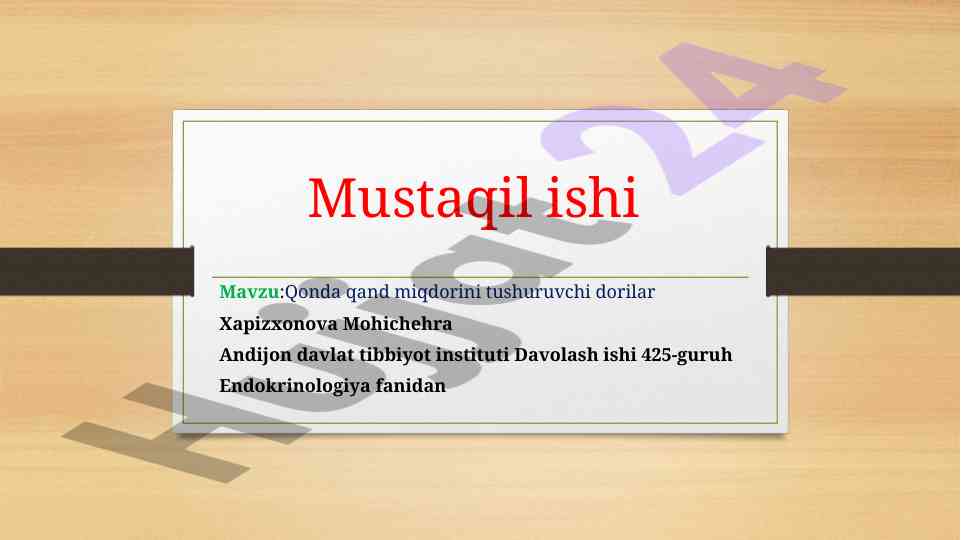 Qonda qand miqdorini tushuruvchi dorilar va diabet