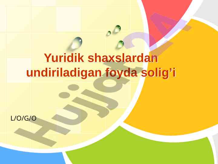 Yuridik shaxslardan undiriladigan foyda solig’i tahlili