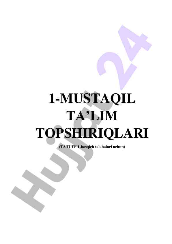 Kompleks sonlar ustida mustaqil ta’lim topshiriqlari