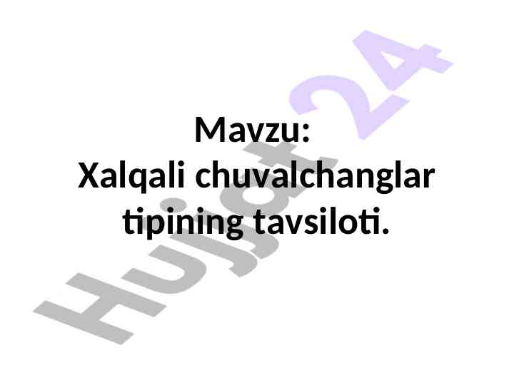 Xalqali chuvalchanglar tipi tavsiloti