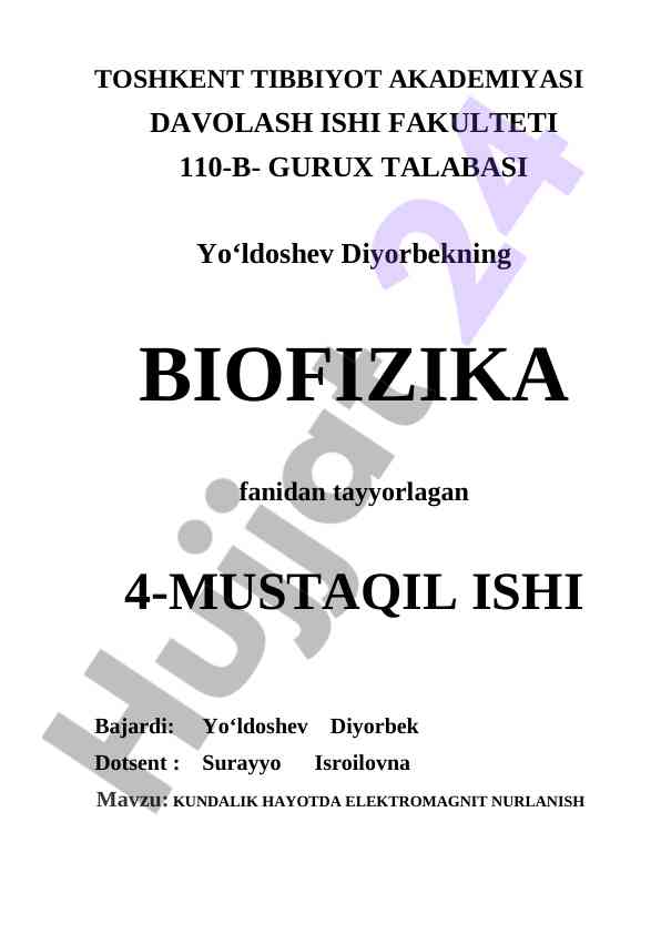 Kundalik hayotda elektromagnit nurlanish