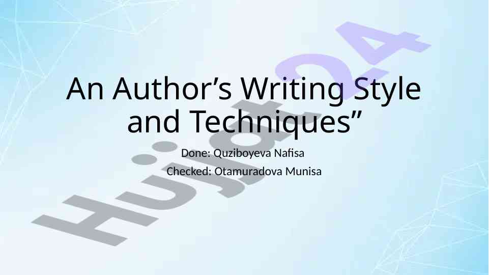 An author’s writing style and techniques overview