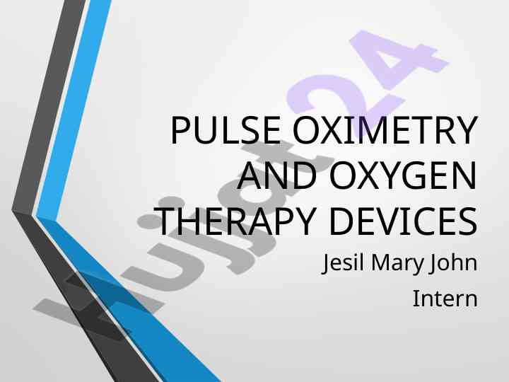 Pulse oximetry and oxygen therapy devices overview