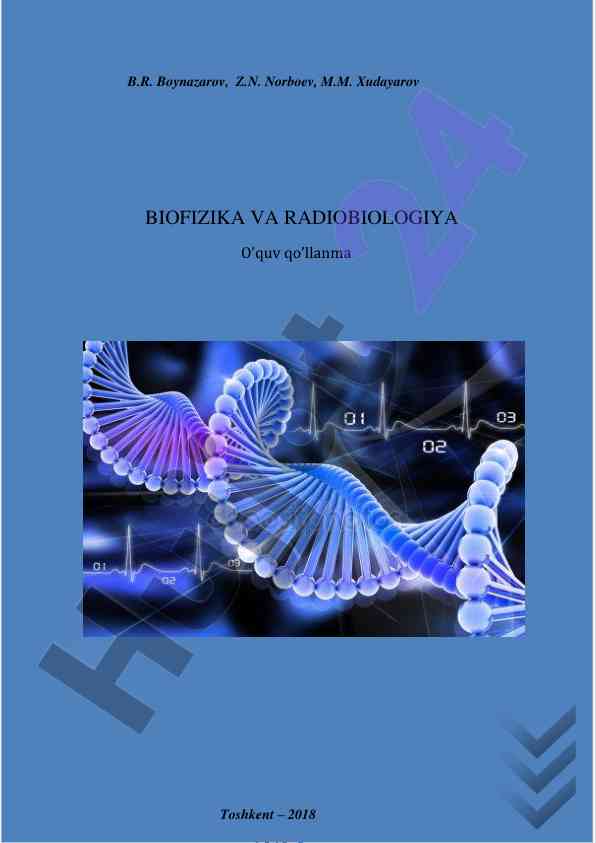 Biofizika va radiobiologiya o‘quv qo‘llanma