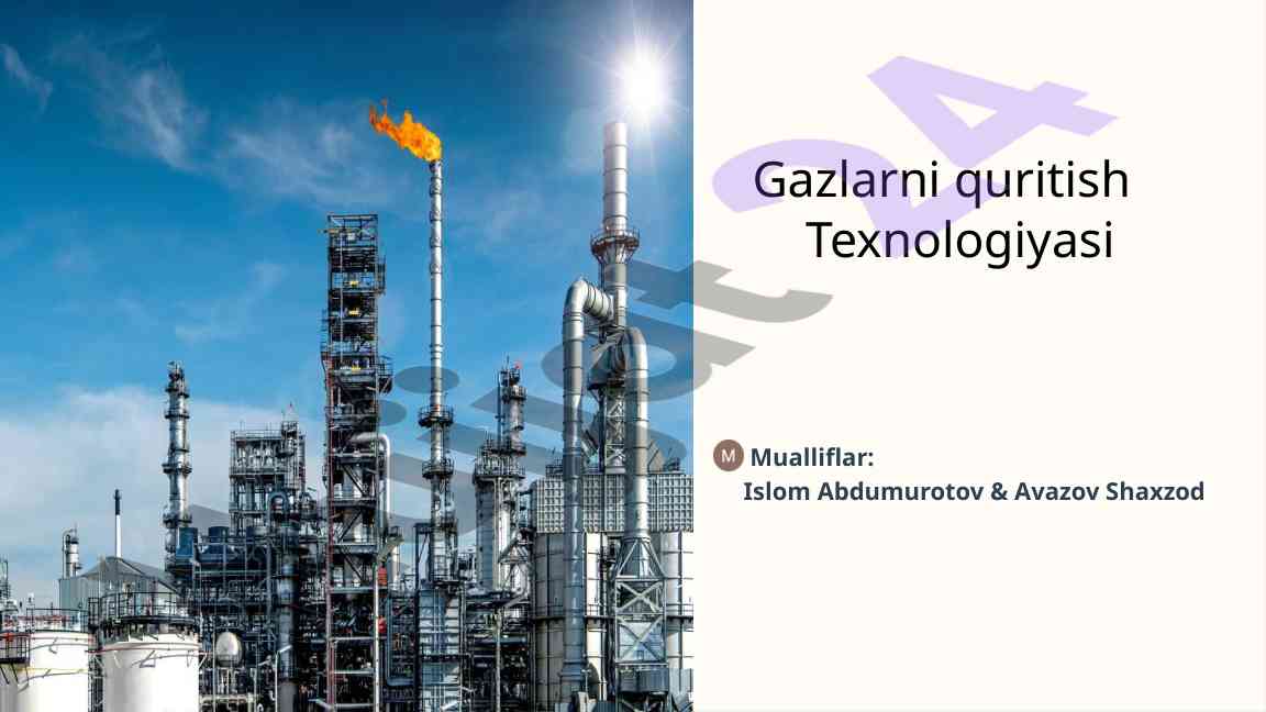 Gazlarni quritish texnologiyasi va ahamiyati