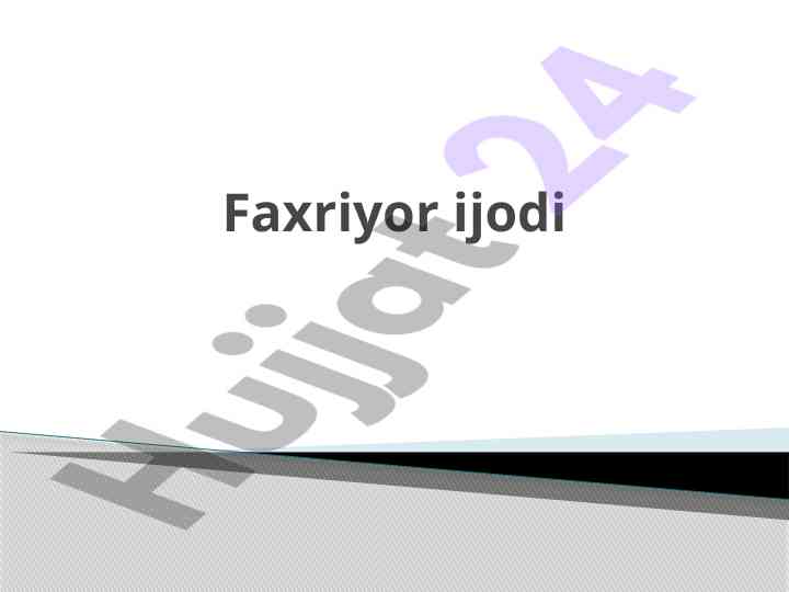 Faxriyor ijodi va o‘zbekiston she’riyati