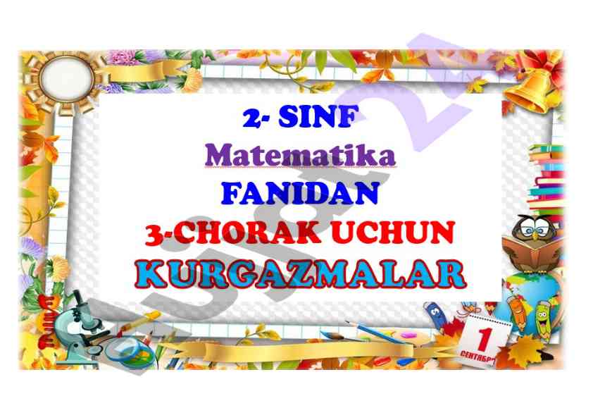Kurgazmalarga mavzulashtirilgan 3-chorak taqdimot