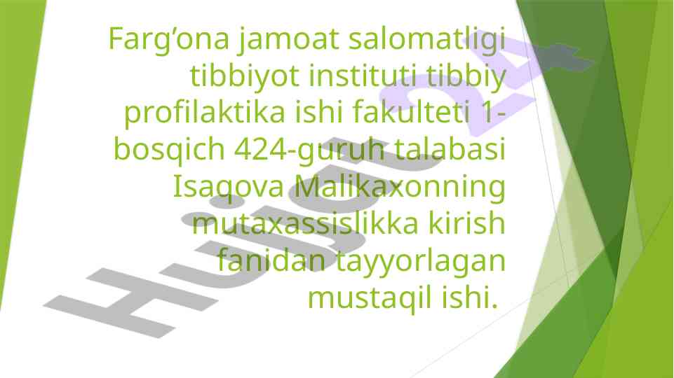 Talabalarni sutkalik taomnomasini o‘rganish