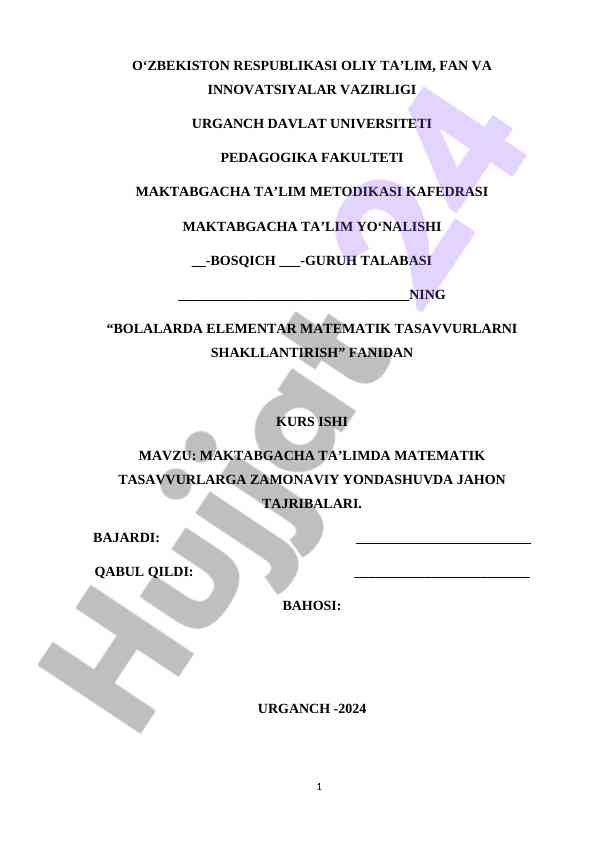 Matematik tasavvurlarni formlash usullari