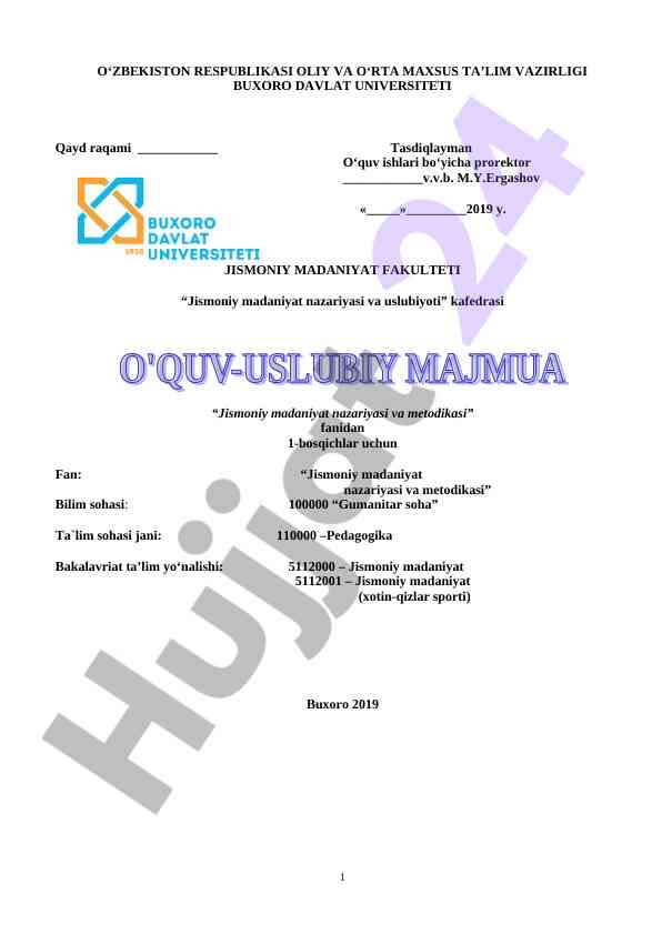 Jismoniy madaniyat nazariyasi va metodikasi darsligi