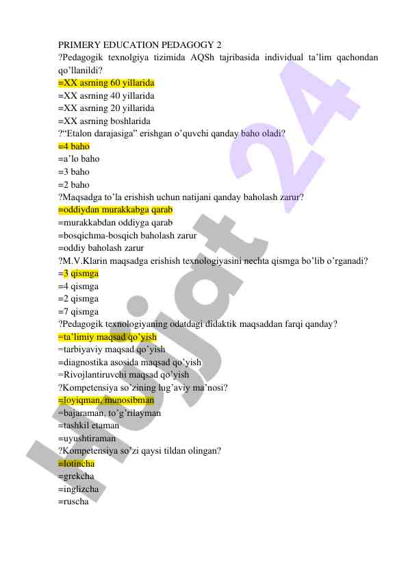 Pedagogik texnologiya tizimidagi individual ta’lim