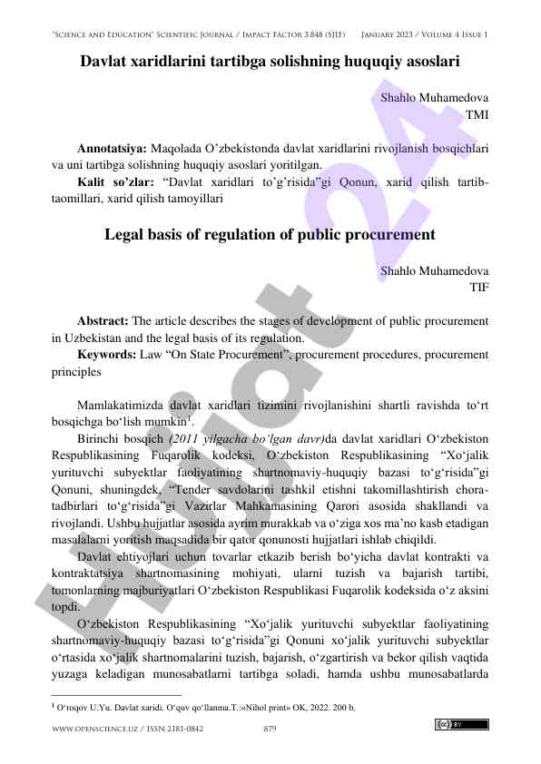 Davlat xaridlarini tartibga solishning huquqiy asoslari