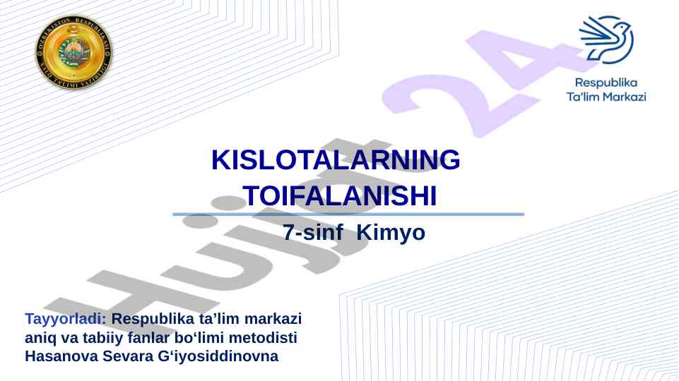 Kislotalarning toifalanishi va nomlari