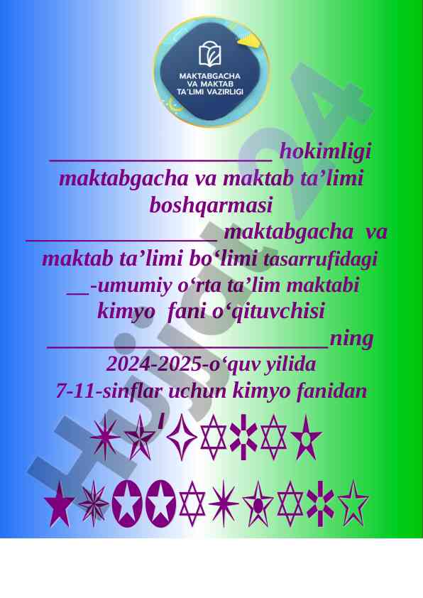 Kimyo fani bo‘yicha to‘garak a’zolari haqida ma’lumot