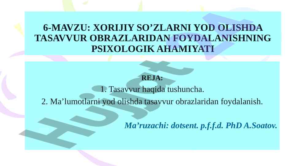 Xorijiy so'zlarni yod olishda tasavvur obrazlari