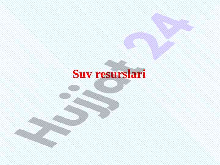 Suv resurslarini boshqarish va islohotlar
