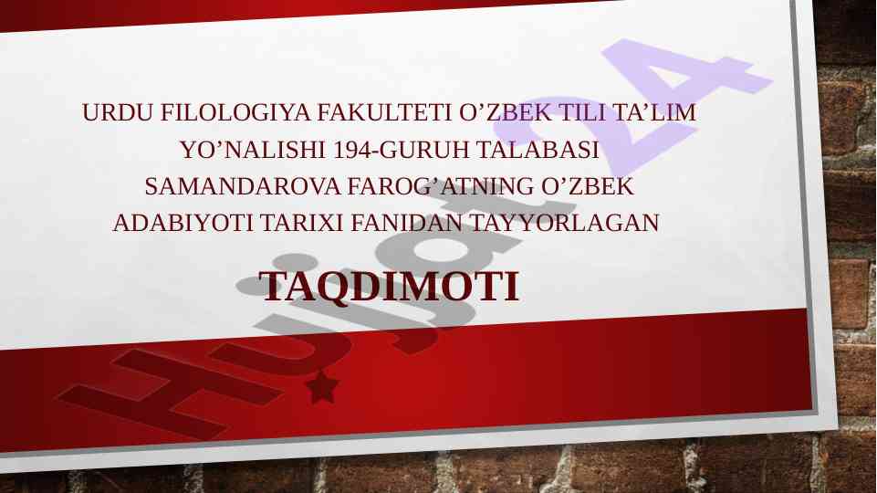 Shajarayi turk asarining adabiyot tarixidagi o’rni