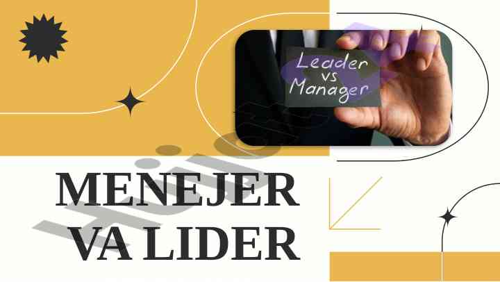 Menejer va lider tushunchalari asoslari