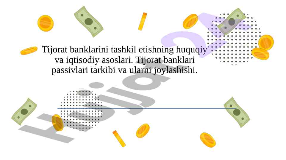 Tijorat banklarini tashkil eteishning iqtisodiy asoslari