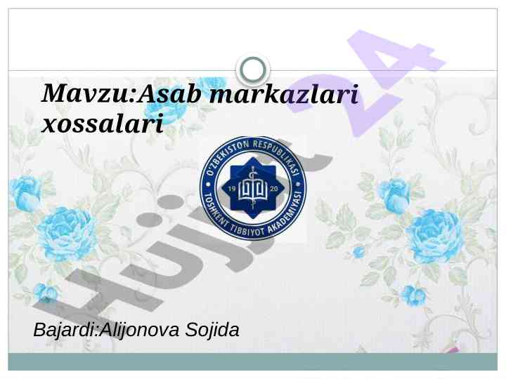 Asab markazlari xossalari haqida ilmiy maqola