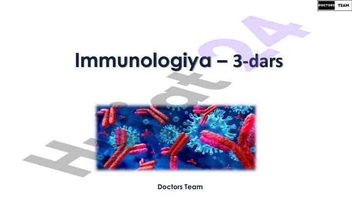 Immunologiya darsida innate immunity va complement