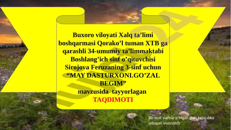 May dasturxoni. go'zallik mavzusi taqdimoti