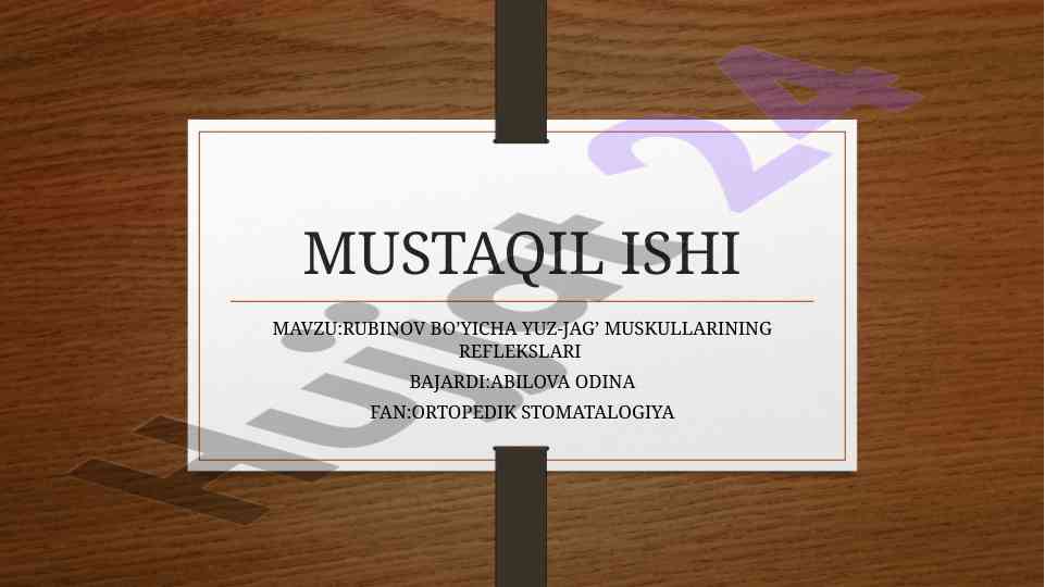 Yuz-jag' muskullarining reflekslari to'g'risida