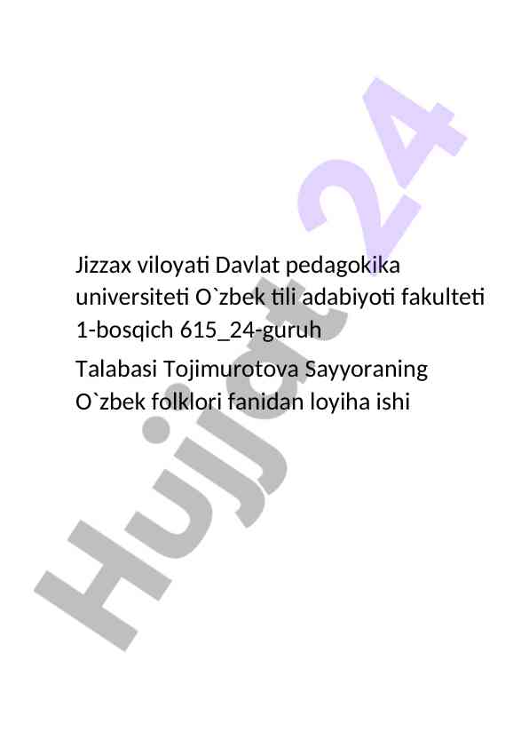 Topishmoqlar o‘rganish loyiha ishining maqsadi