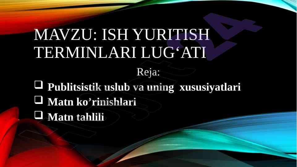Ish yuritish terminlari lug‘ati tahlili