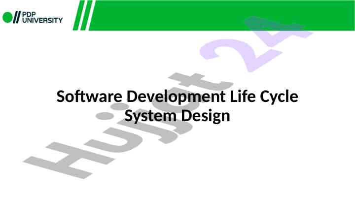 System design in software development life cycle