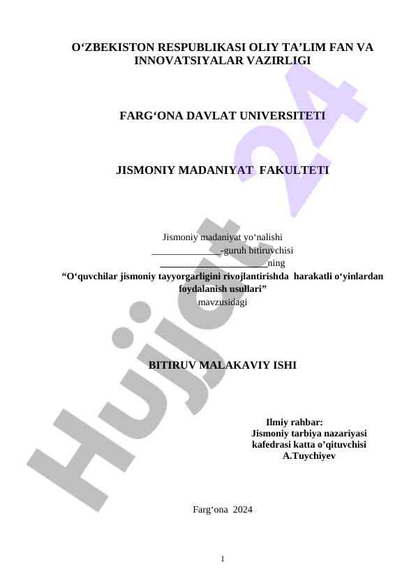 Oquvchilar jismoniy tayyorgarligini rivojlantirish usullari