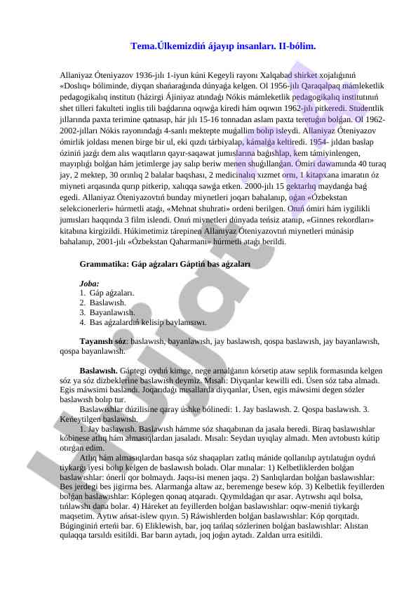 Ulkemizning ajayip insonlari haqida maqola