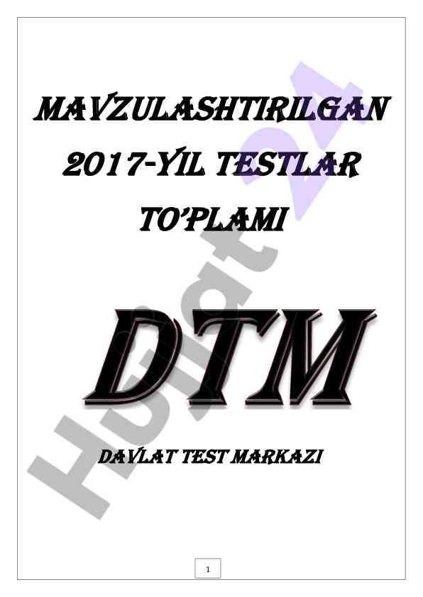 Testlar toplami 2017 yil davlat test markazi