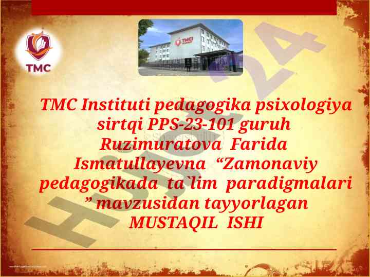 Zamonaviy pedagogikada ta'lim paradigmalari tahlili