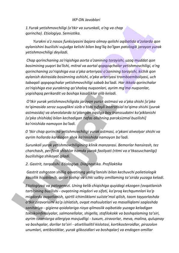 Yurak yetishmovchiligi etiologiyasi va semiotikasi