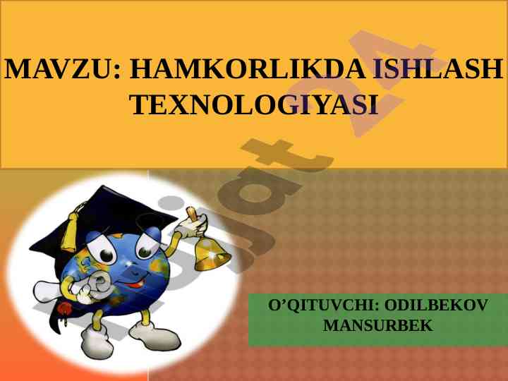 Hamkorlikda ishlash texnologiyalari o‘qitish usullari