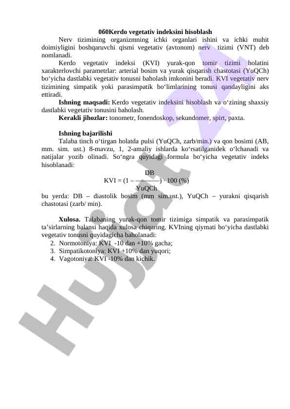Kerdo vegetativ indeksini hisoblash