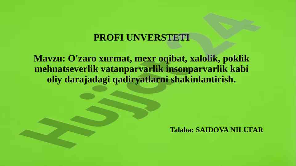 Oliy Qadriyatlarning Jamiyatdagi O‘rni